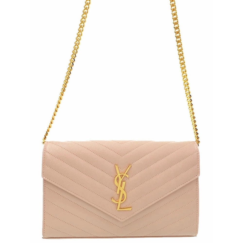 SAINT LAURENT Paris Monogram Chain Wallet